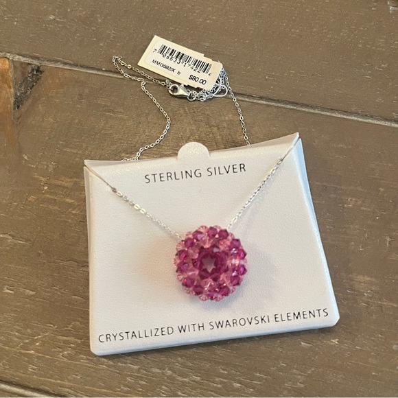 Sterling Silver Necklace with Crystallized Swarovski Elements - Picture 1 of 6